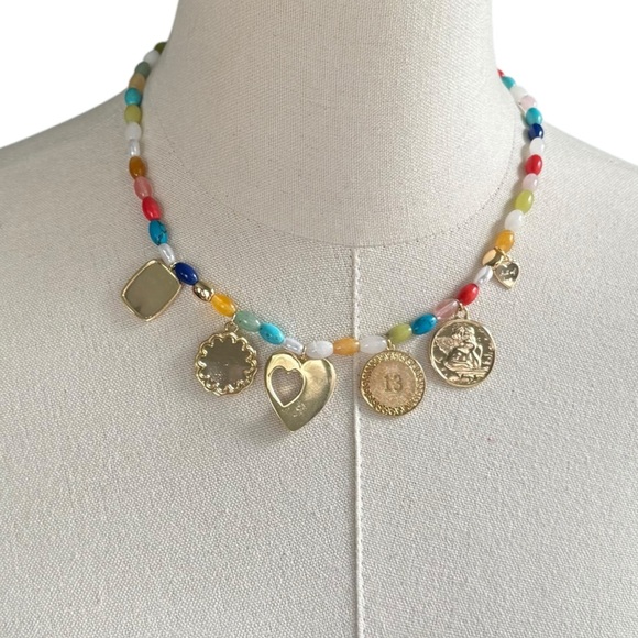 Anthropologie Beaded Multi Charm Necklace | NWT - Picture 2 of 6